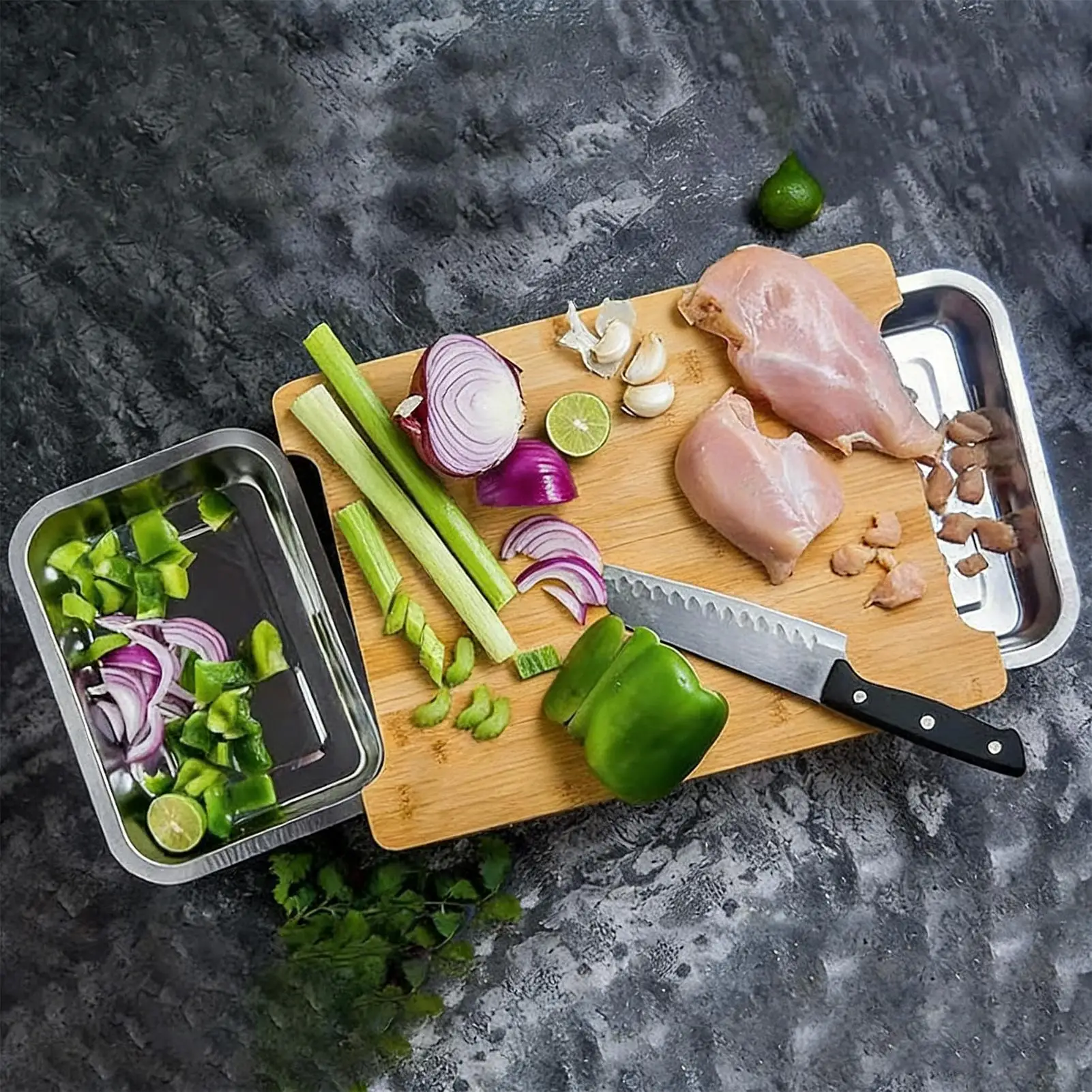 Kitchen Eco-friendly Bamboo Cu - Bamboo Cutting Board 评论和价格