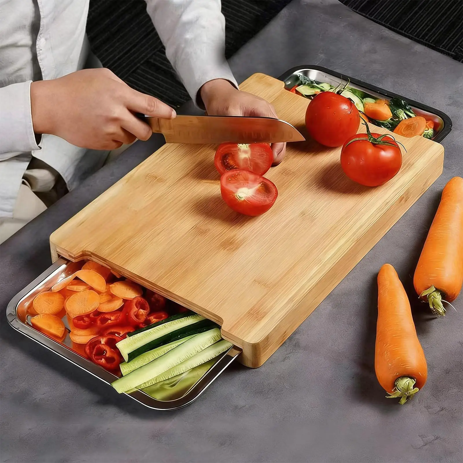 Kitchen Eco-friendly Bamboo Cu - Bamboo Cutting Board 评论和价格