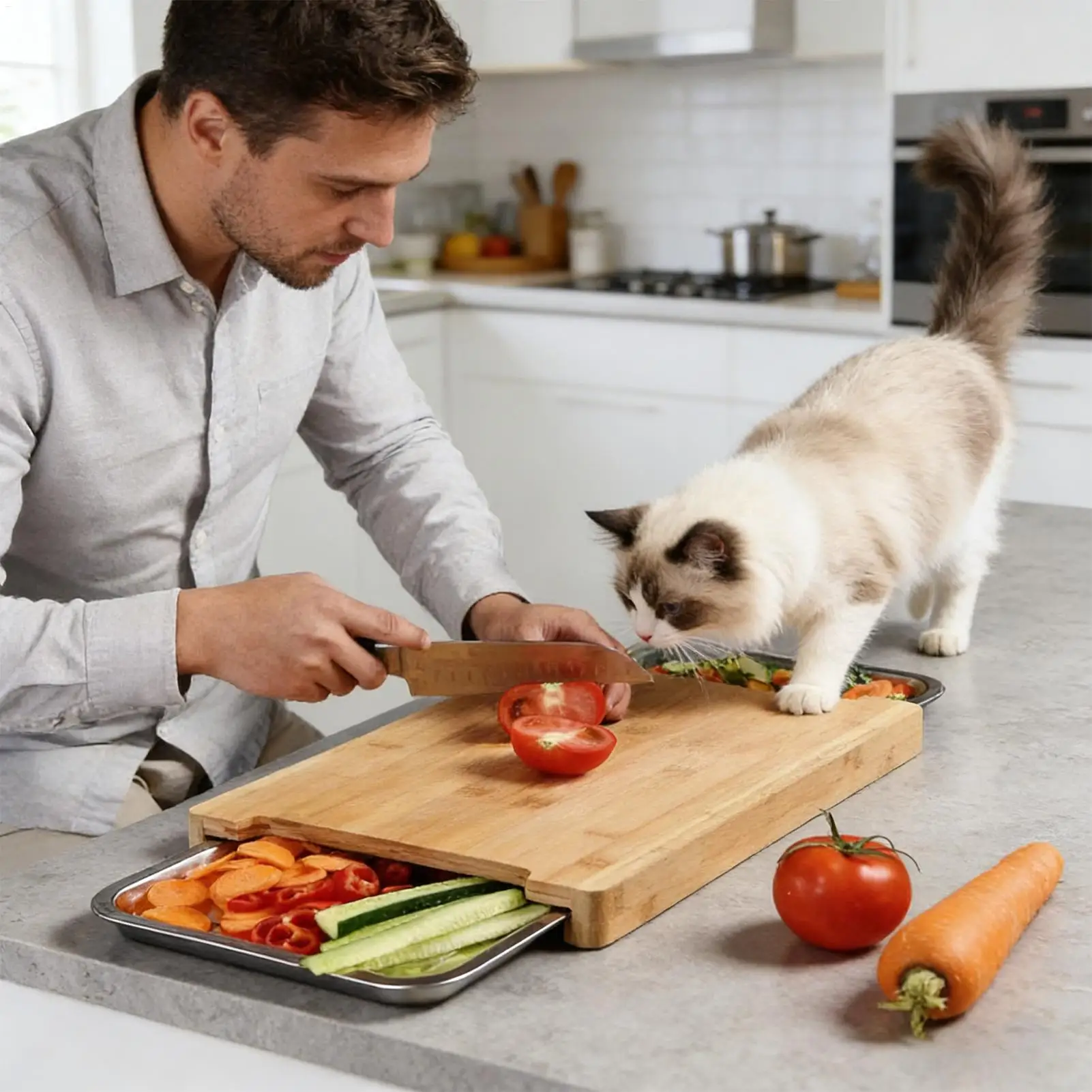 Kitchen Eco-friendly Bamboo Cu - Bamboo Cutting Board 评论和价格