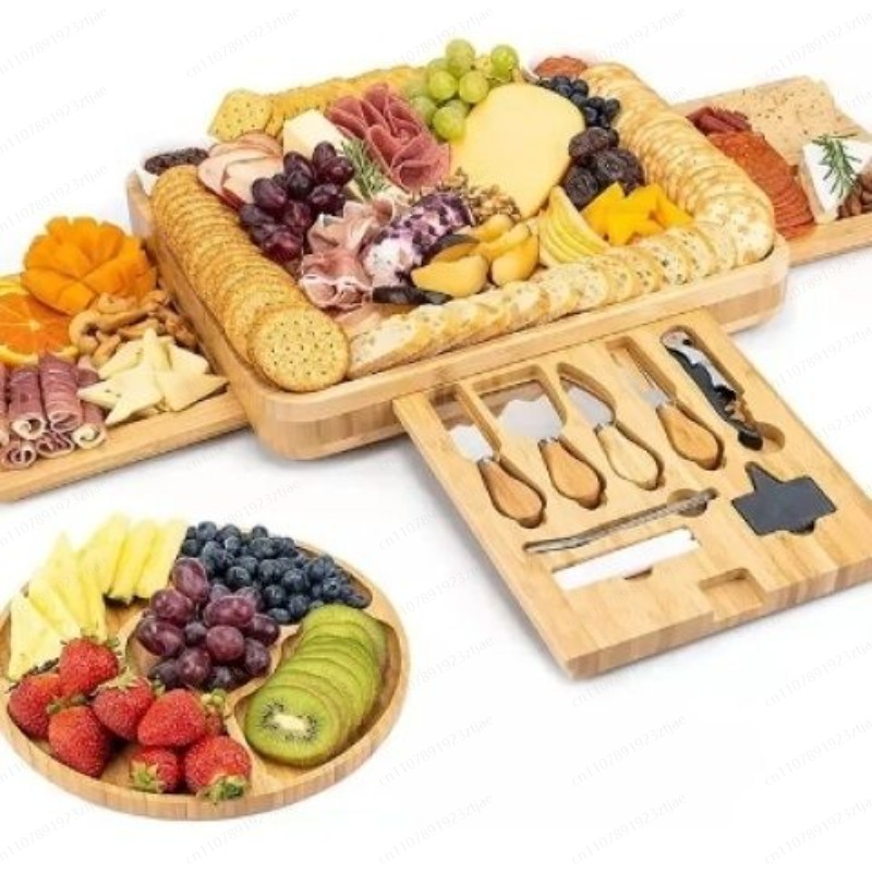 3-Drawer Bamboo Cheese & Cutti - Bamboo Cutting Board 评论和价格
