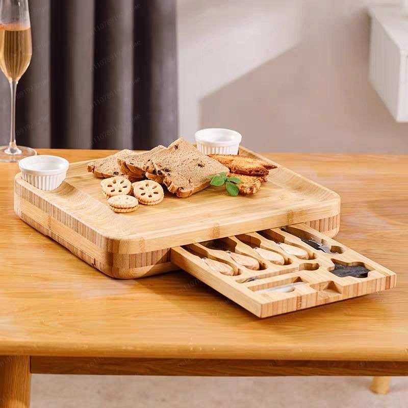 3-Drawer Bamboo Cheese & Cutti - Bamboo Cutting Board 评论和价格