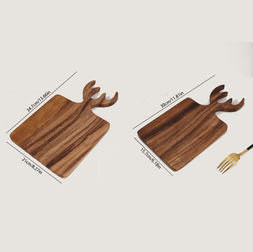 1pc Teak Deer Antler Shaped Ch - Bamboo Cutting Board 评论和价格