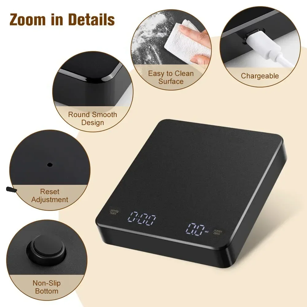 Digital Coffee Scale with Time - Kitchen Timer Digital 评论和价格