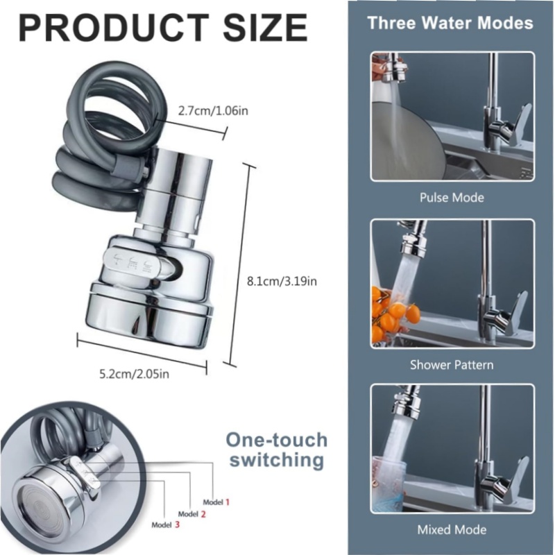 New 3 Modes Sink Faucet 360 De - Kitchen Gadgets Youtube 评论和价格